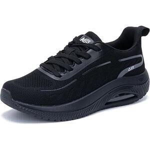 New IIV Women Size 11 Black Mesh Air Cushion Walking Arch Support Athletic Shoes